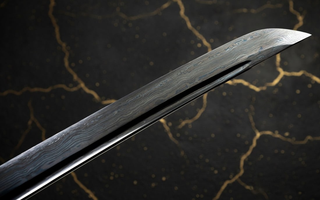 Hand-Forged Damascus Steel Katana Sharp Folded Blade Functional Samurai Sword - 6