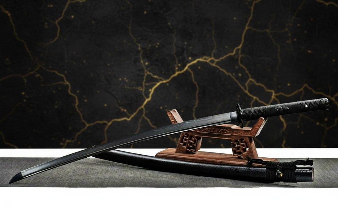 Hand-Forged Damascus Steel Katana Sharp Folded Blade Functional Samurai Sword - 8