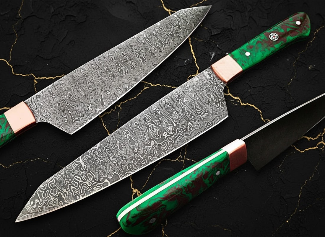 12-inch Damascus Steel Chef Knife Hand-Forged Kitchen Cutlery - 2