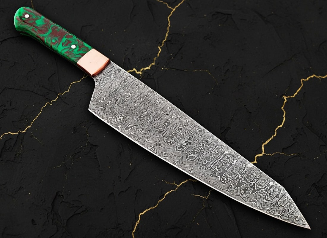 12-inch Damascus Steel Chef Knife Hand-Forged Kitchen Cutlery - 3