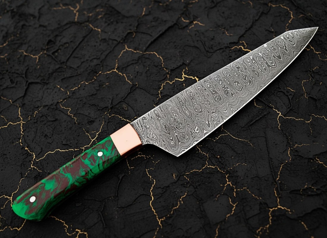 12-inch Damascus Steel Chef Knife Hand-Forged Kitchen Cutlery - 4
