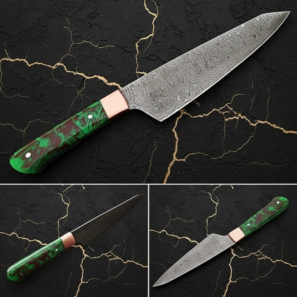 12-inch Damascus Steel Chef Knife Hand-Forged Kitchen Cutlery - 8