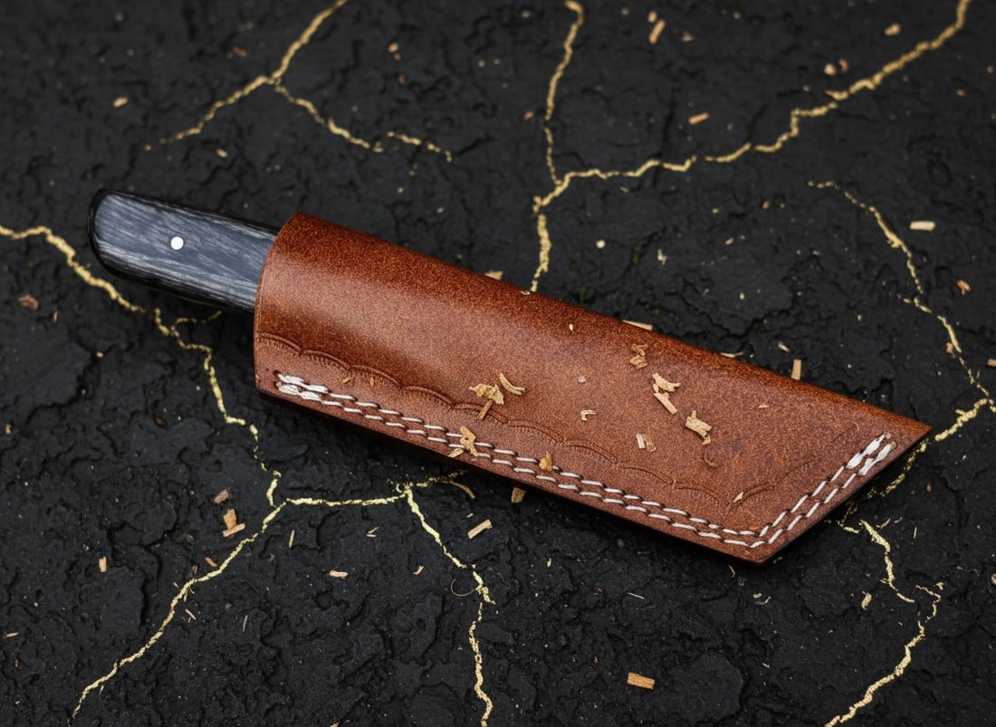 Handmade Damascus Steel Tanto Knife Fixed Blade Hunting Tool with Sheath - 5