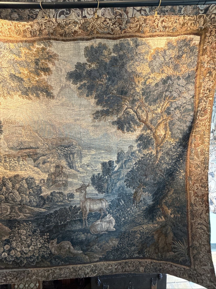 18th Century Style French Verdure Wall Tapestry Woven Fabric Decor - 2