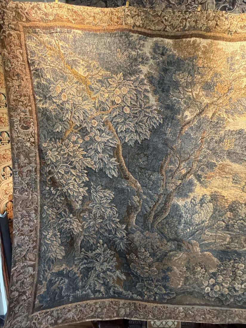 18th Century Style French Verdure Wall Tapestry Woven Fabric Decor - 4