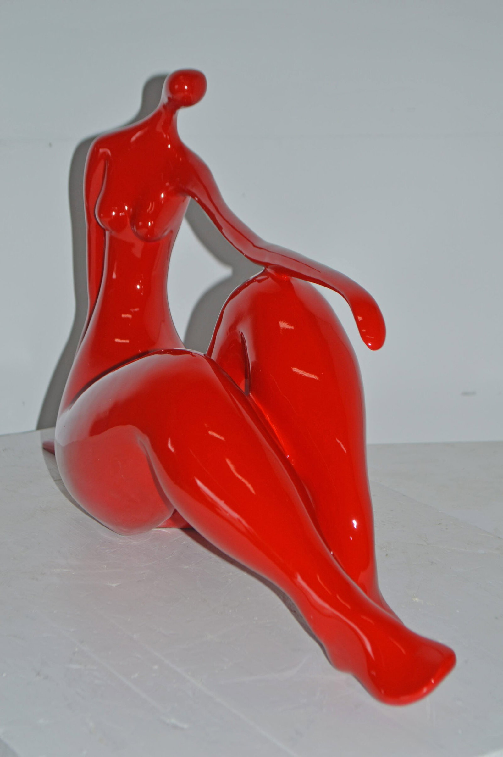 Modern Art Red Women on the Beach Resin Statue - Size: 28"L x 8"W x 16"H. - 12