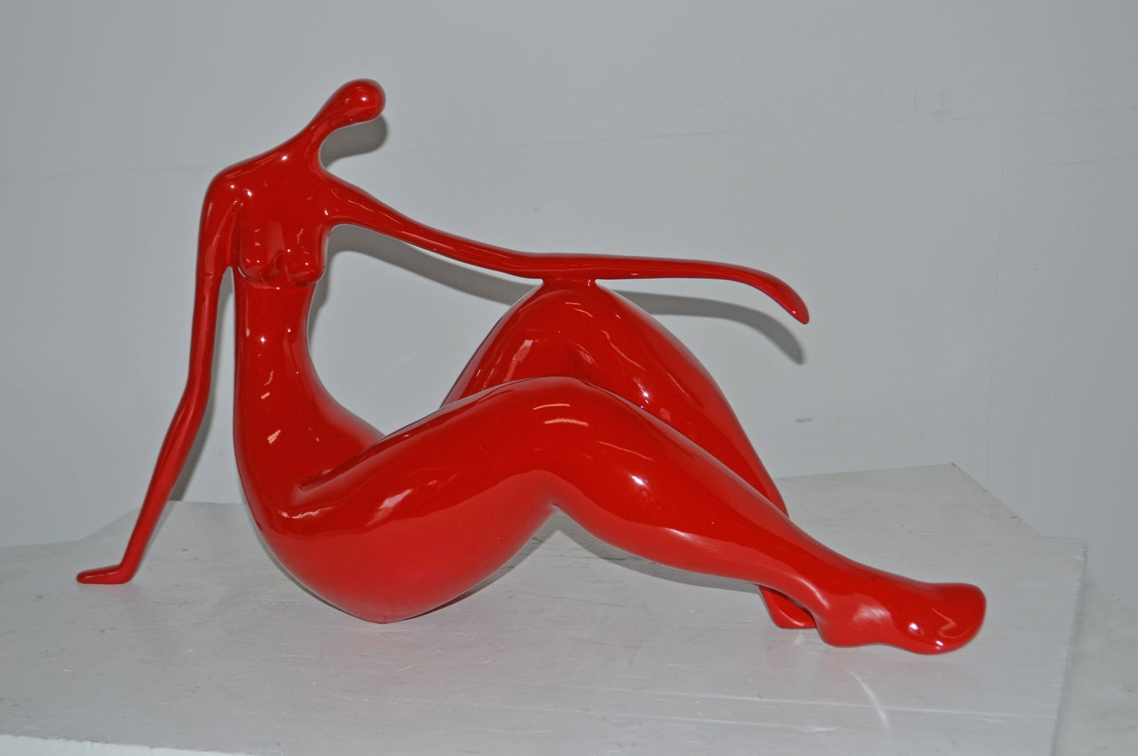 Modern Art Red Women on the Beach Resin Statue - Size: 28"L x 8"W x 16"H. - 13