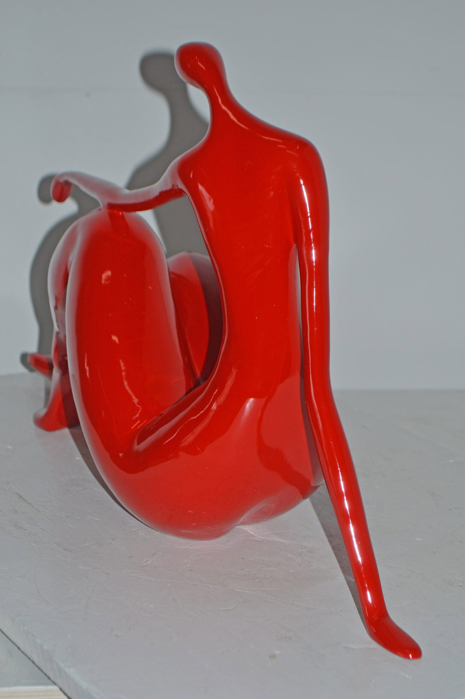 Modern Art Red Women on the Beach Resin Statue - Size: 28"L x 8"W x 16"H. - 7