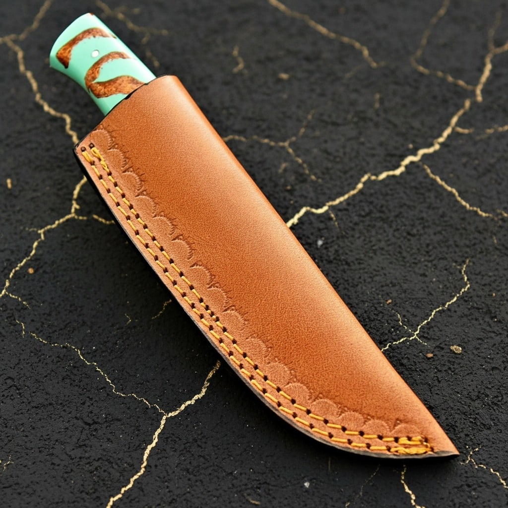 Hand Forged Damascus Steel Hunting Knife Custom Handmade Fixed Blade Tool - 5