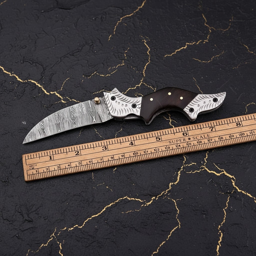 Handcrafted Damascus Steel Folding Karambit Tactical Pocket Blade Knife (1 of 2)