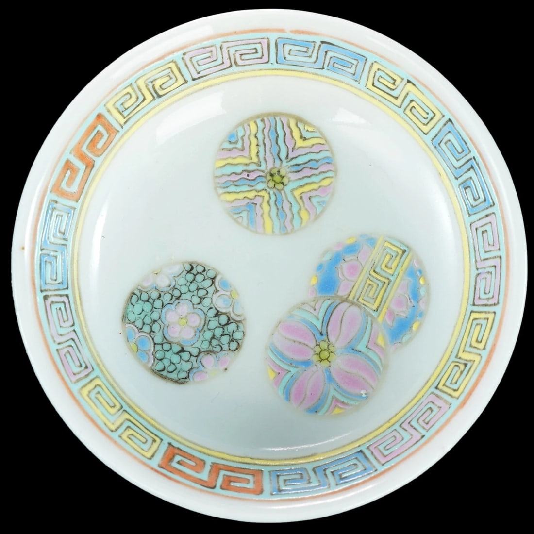 Three Chinese Republic Silk Ball Sauce Dishes - 3
