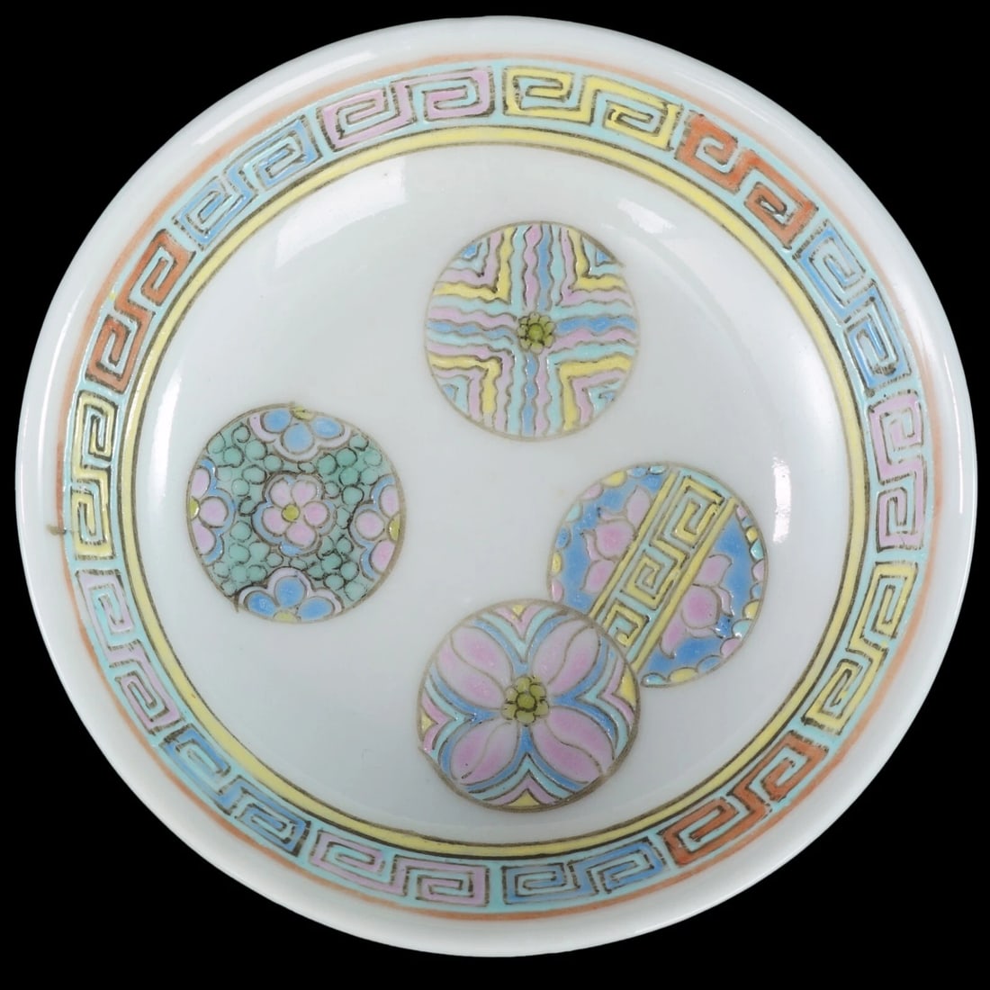 Three Chinese Republic Silk Ball Sauce Dishes - 5