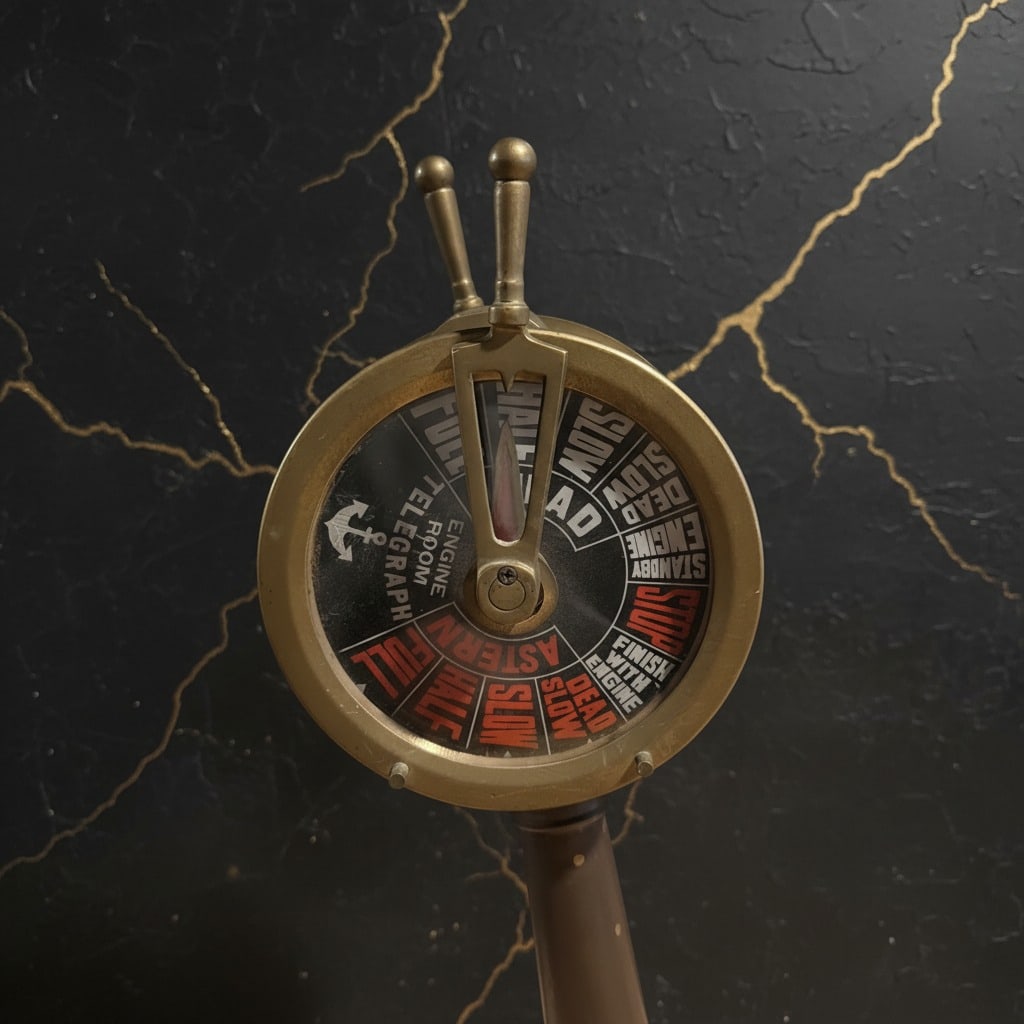 Vintage Brass Marine Telegraph Ship Engine Order Telemetry Nautical Decor - 6