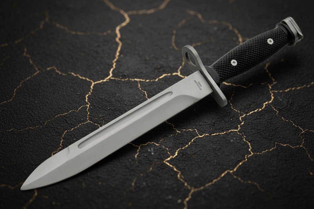 14" Stainless Steel Fixed Blade Bayonet Military Combat Knife with Sheath - 3