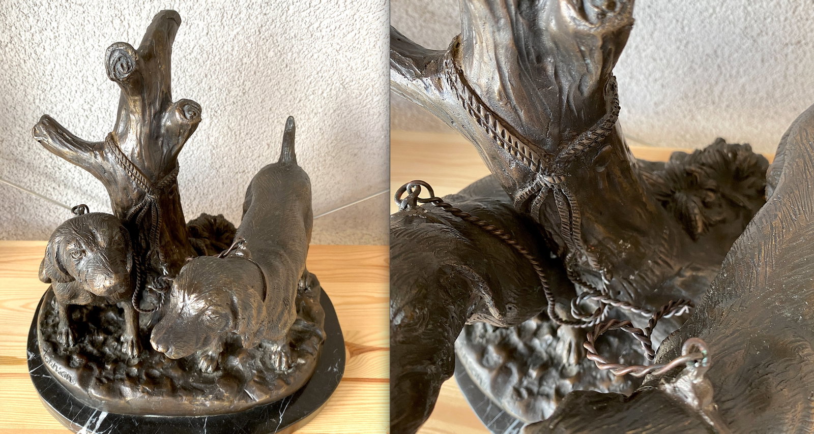 Hunting dogs sculpture by Grace Johnson - 10