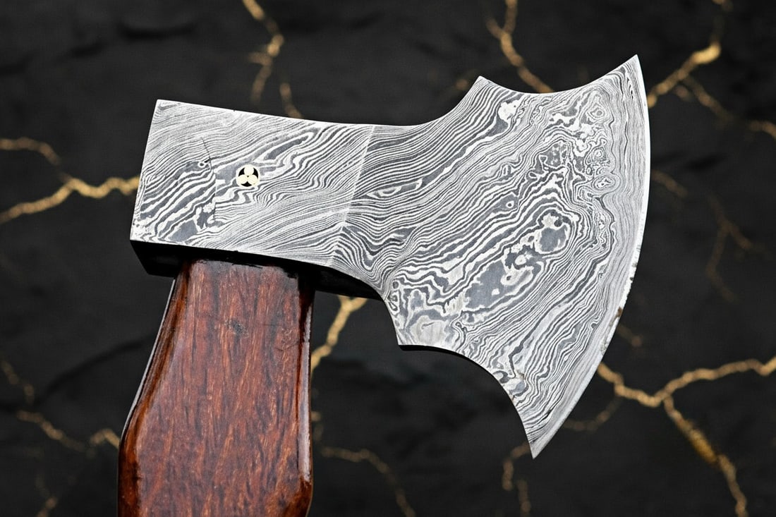Hand Forged Damascus Steel Viking Axe Custom Throwing Hatchet Tomahawk - 5