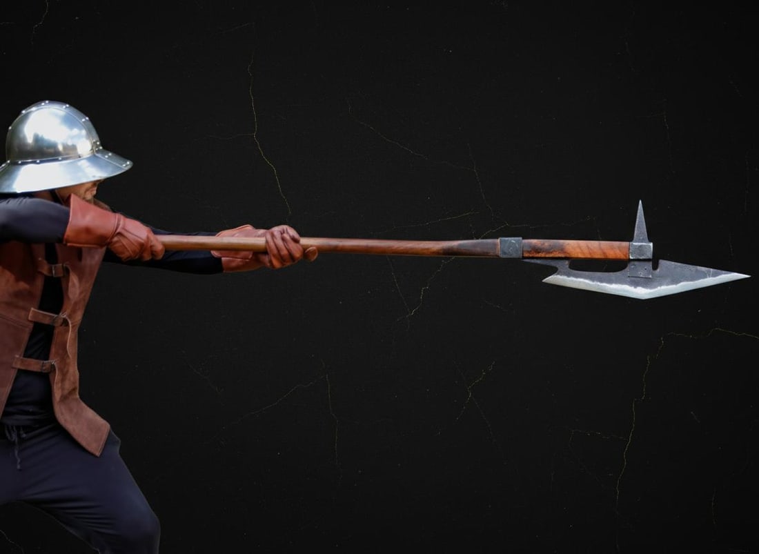 Forged Steel Viking Battle Axe Reproduction 63 Inch Medieval Wood Polearm - 6