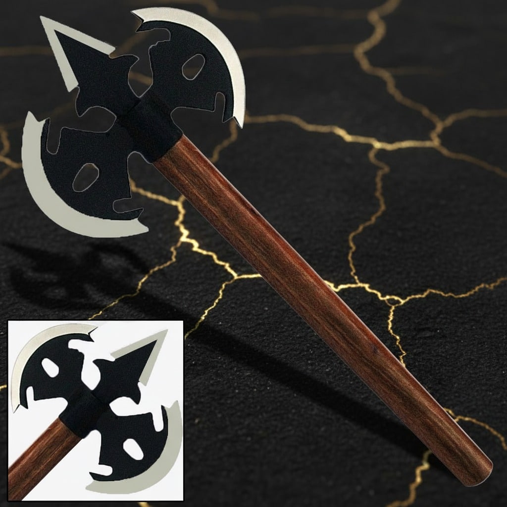 Hand-Forged Viking Double Bit Polearm Steel Battle Axe Medieval Spear Weapon (1 of 1)