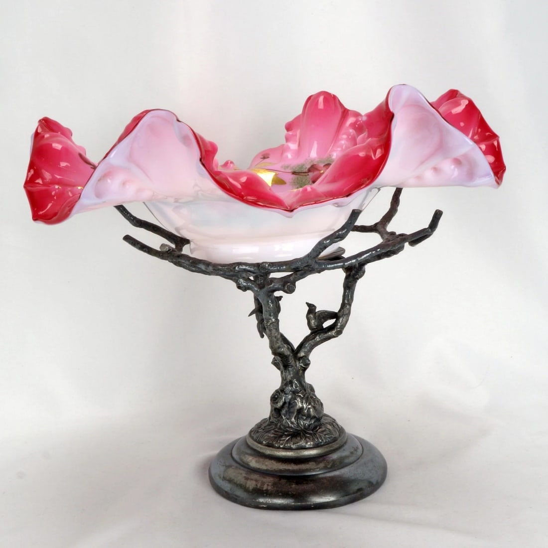 19th C Silverplate Stand w/ Glass Bowl - 3