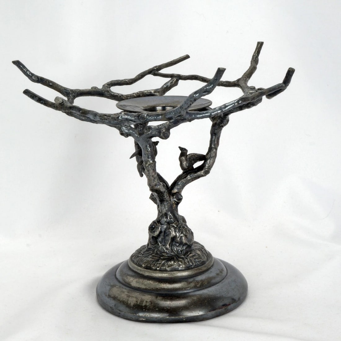 19th C Silverplate Stand w/ Glass Bowl - 4