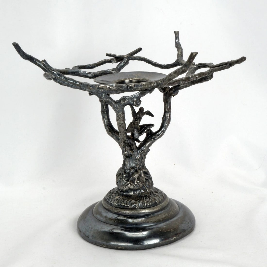 19th C Silverplate Stand w/ Glass Bowl - 5