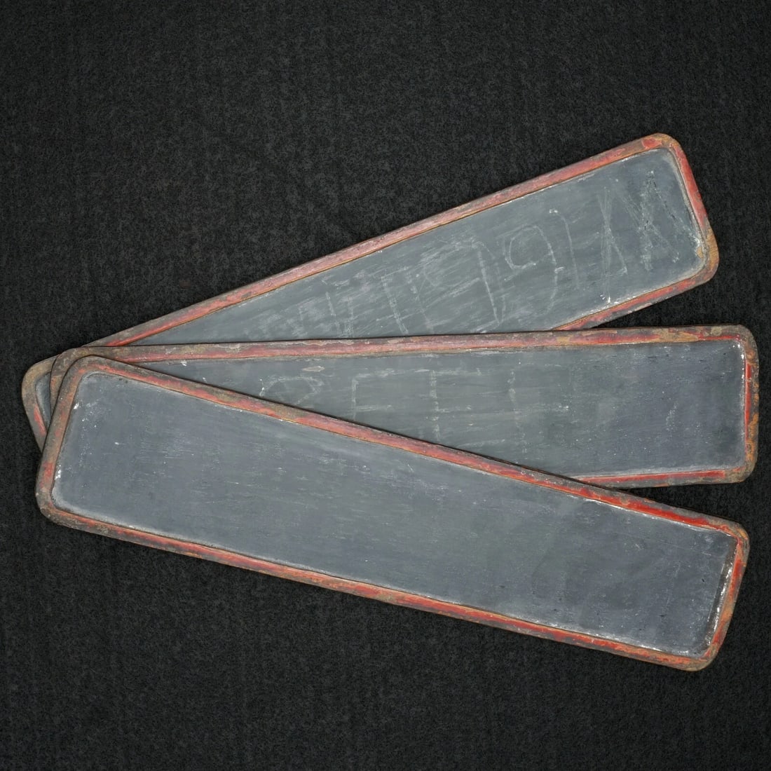 19th C Qing Chinese Lacquer Scholars Tablets - 8