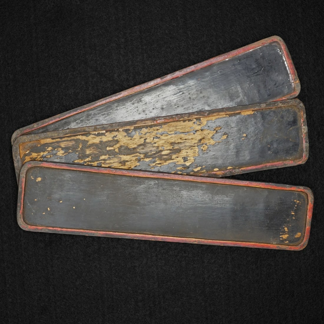 19th C Qing Chinese Lacquer Scholars Tablets - 9