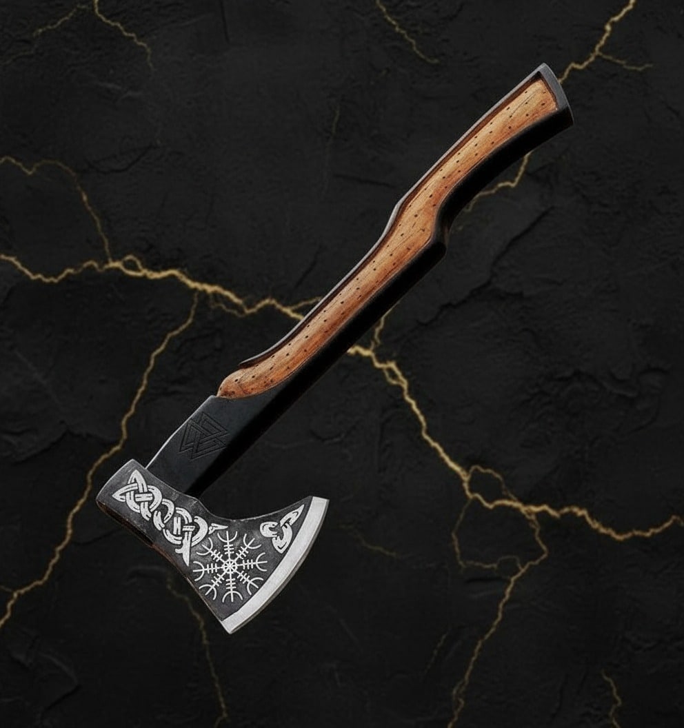 Hand-Forged Carbon Steel Viking Hatchet Integral Tomahawk Axe Artisan Tool (1 of 4)
