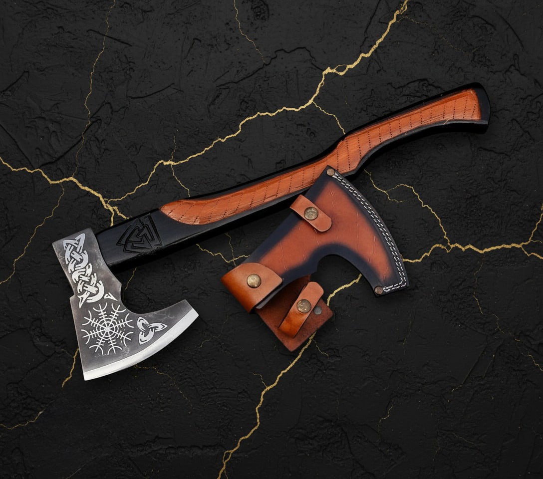 Hand-Forged Carbon Steel Viking Hatchet Integral Tomahawk Axe Artisan Tool - 2