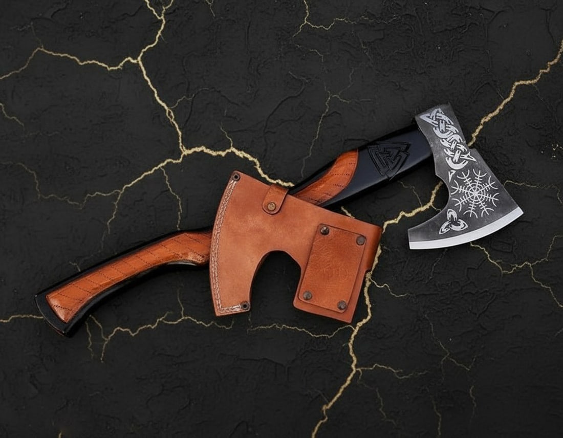 Hand-Forged Carbon Steel Viking Hatchet Integral Tomahawk Axe Artisan Tool - 3