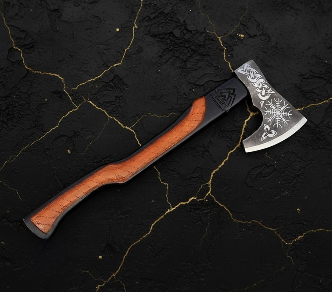 Hand-Forged Carbon Steel Viking Hatchet Integral Tomahawk Axe Artisan Tool - 4