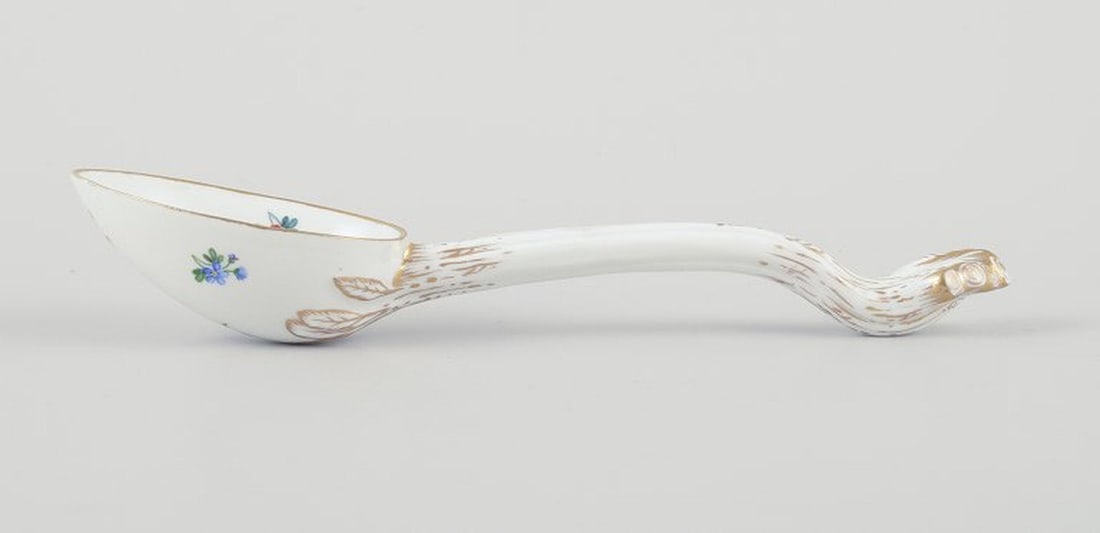 Meissen, Germany. Large antique porcelain spoon. 19th century. - 2