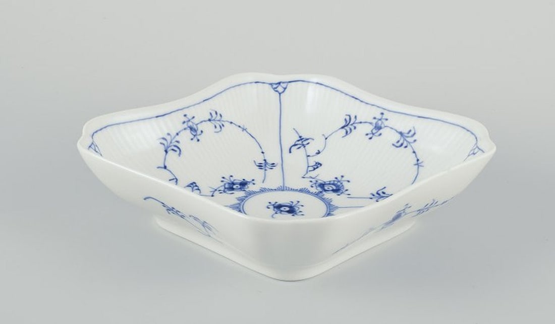 Royal Copenhagen Blue Fluted Plain. Square porcelain bowl. 1969-1974. - 3