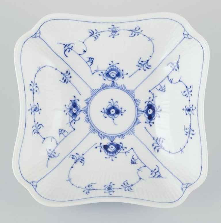 Royal Copenhagen Blue Fluted Plain. Square porcelain bowl. 1969-1974. - 4