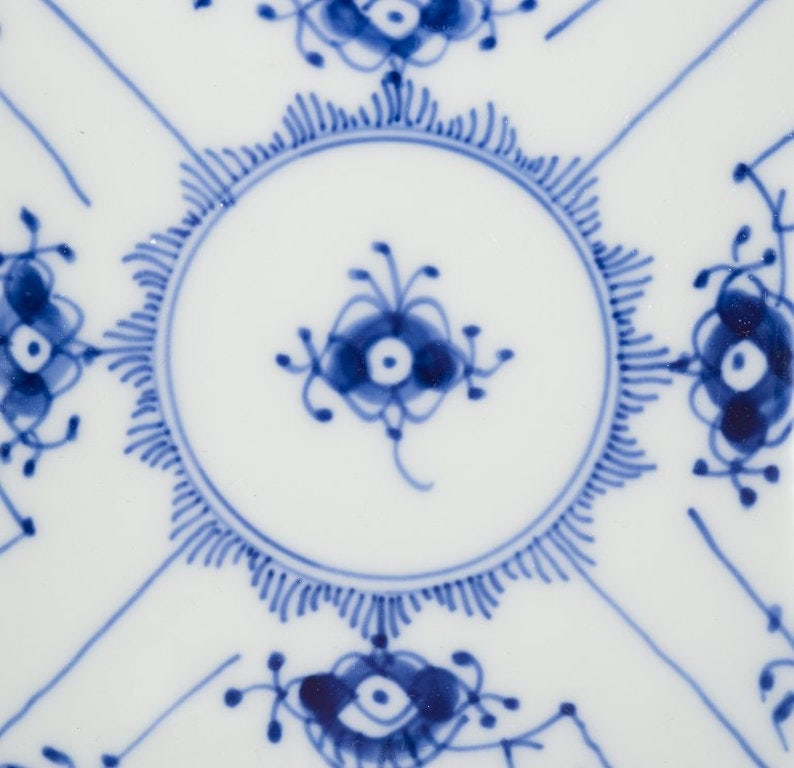 Royal Copenhagen Blue Fluted Plain. Square porcelain bowl. 1969-1974. - 5