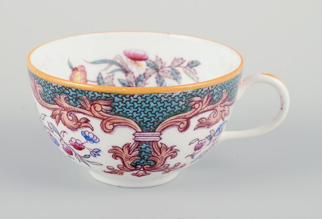 Rorstrand, Sweden. A set of four 'Formosa' coffee cups with saucers in faience. Approx. 1900. - 3