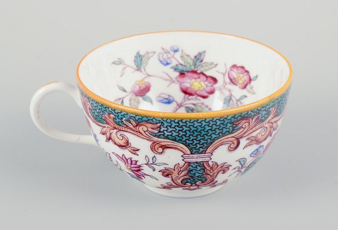 Rorstrand, Sweden. A set of four 'Formosa' coffee cups with saucers in faience. Approx. 1900. - 4