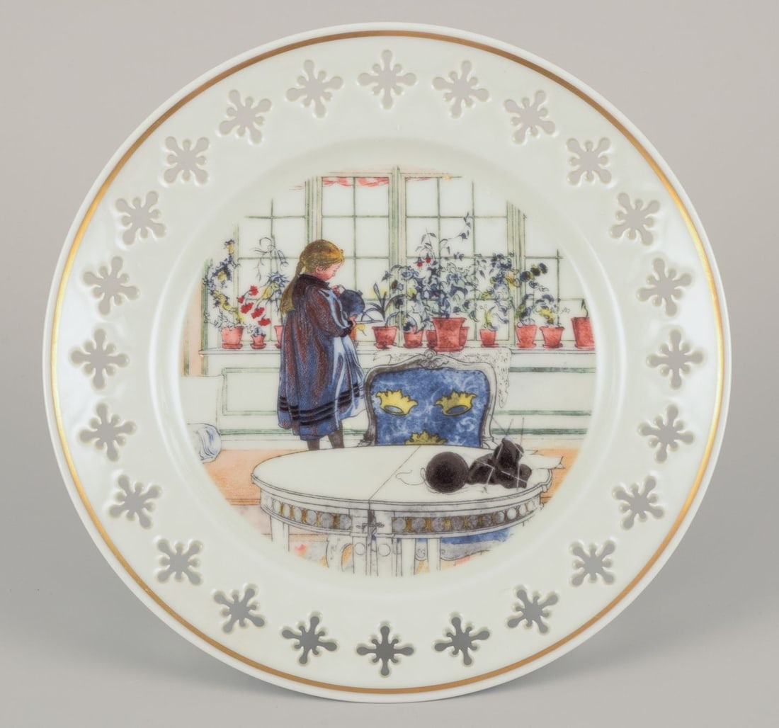 Bing & Grøndahll, Denmark. Set of six porcelain plates with motifs from Carl Larsson's - 3
