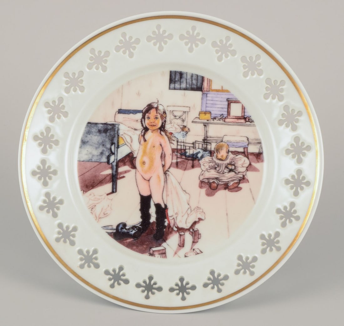 Bing & Grøndahll, Denmark. Set of six porcelain plates with motifs from Carl Larsson's - 5