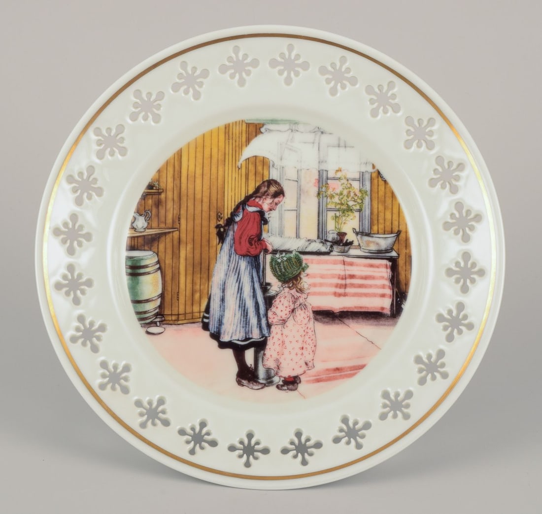 Bing & Grøndahll, Denmark. Set of six porcelain plates with motifs from Carl Larsson's - 6