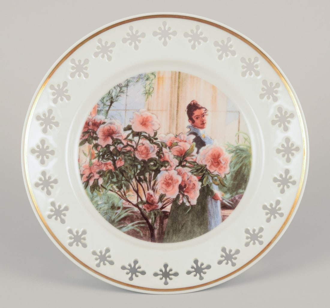 Bing & Grøndahll, Denmark. Set of six porcelain plates with motifs from Carl Larsson's - 2