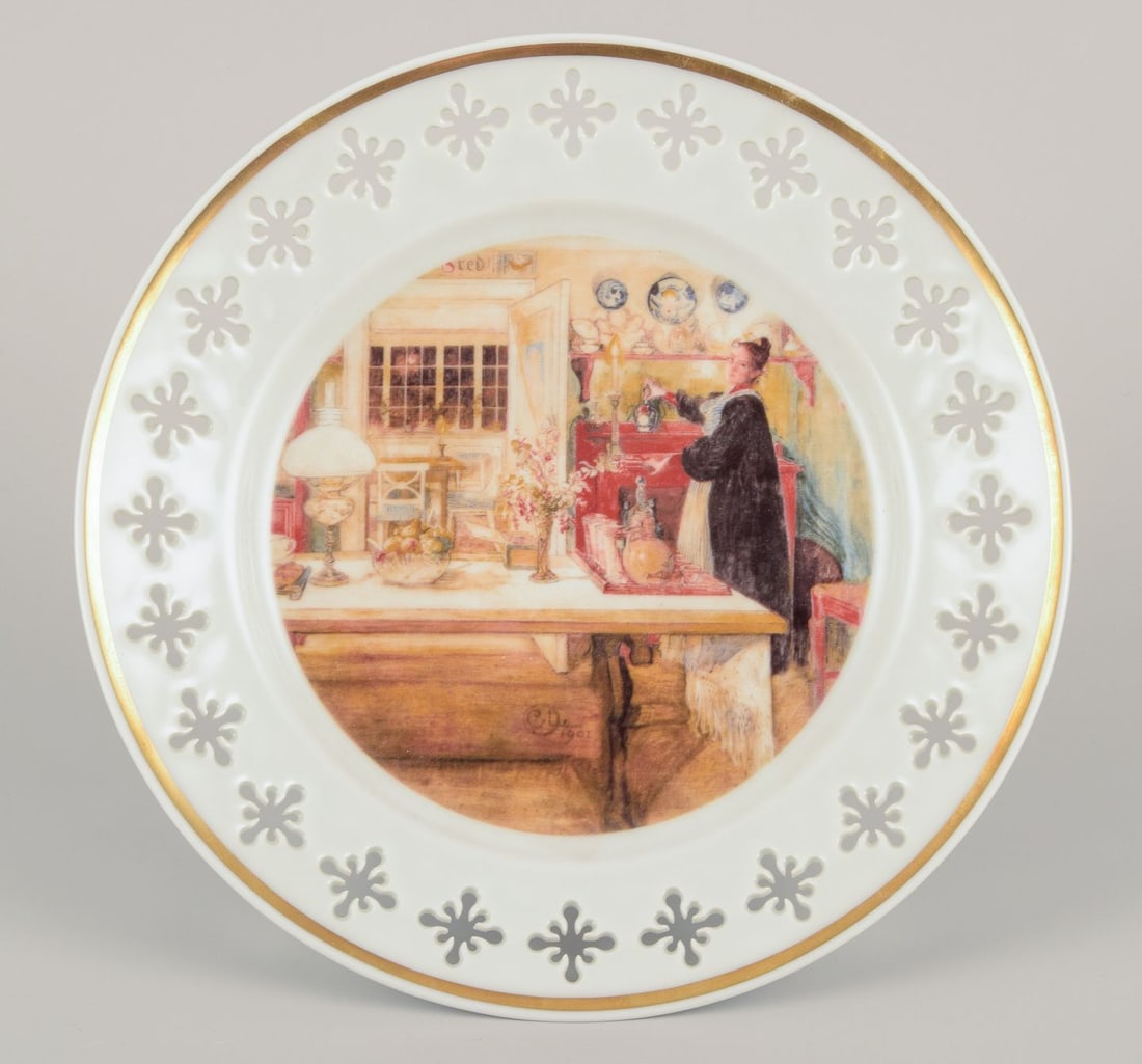Bing & Grøndahll, Denmark. Set of six porcelain plates with motifs from Carl Larsson's - 3