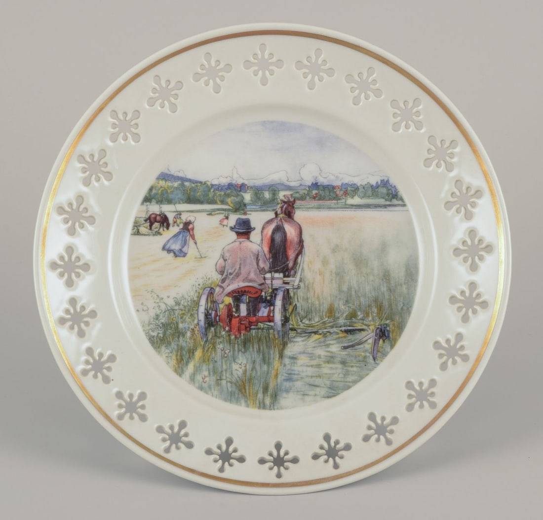 Bing & Grøndahll, Denmark. Set of four porcelain plates with motifs from Carl Larsson's - 2