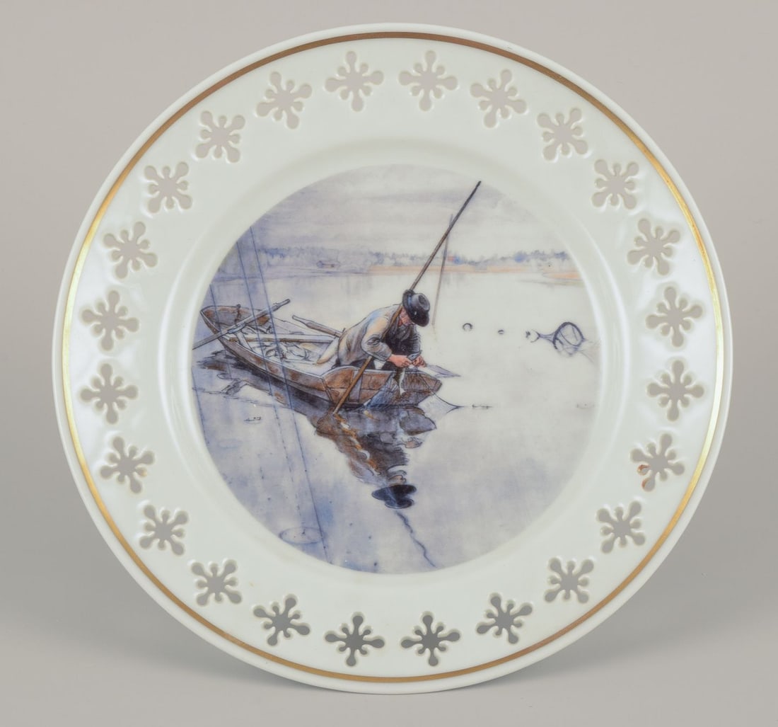 Bing & Grøndahll, Denmark. Set of four porcelain plates with motifs from Carl Larsson's - 3