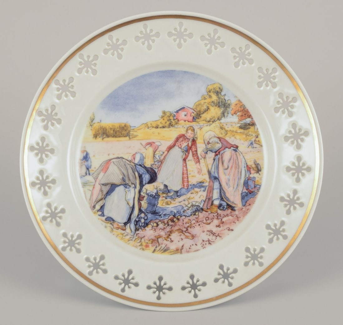 Bing & Grøndahll, Denmark. Set of four porcelain plates with motifs from Carl Larsson's - 4