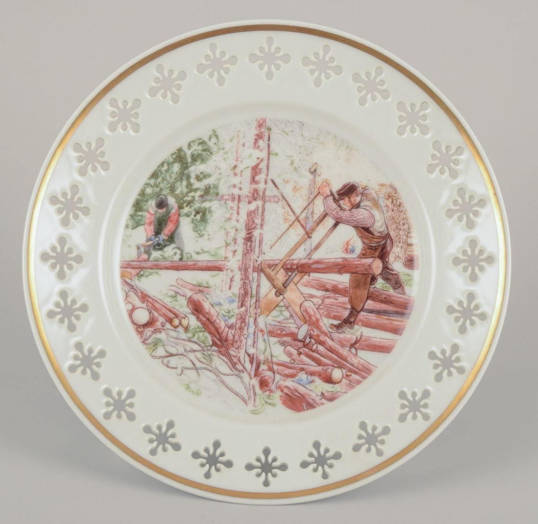 Bing & Grøndahll, Denmark. Set of four porcelain plates with motifs from Carl Larsson's - 5