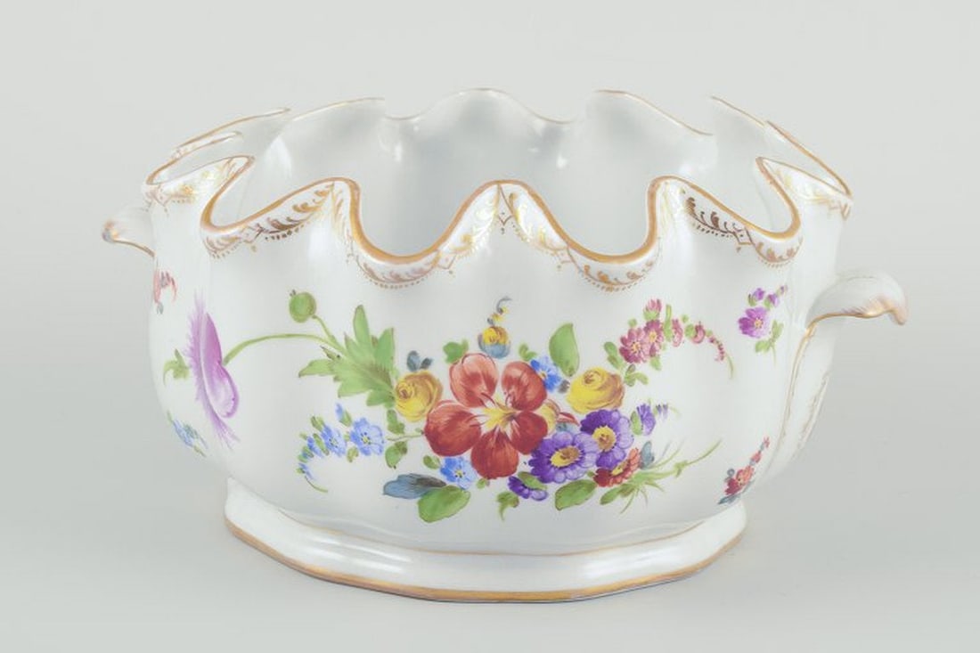 Richard Klemm, Dresden, Germany. Glass cooler (monteith) of porcelain. Circa 1930s. - 4