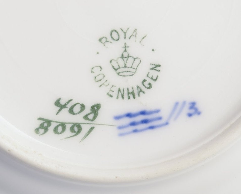 Early Royal Copenhagen Rosenknop / Blå Rose. Coffee set for three persons in hand-painted - 9