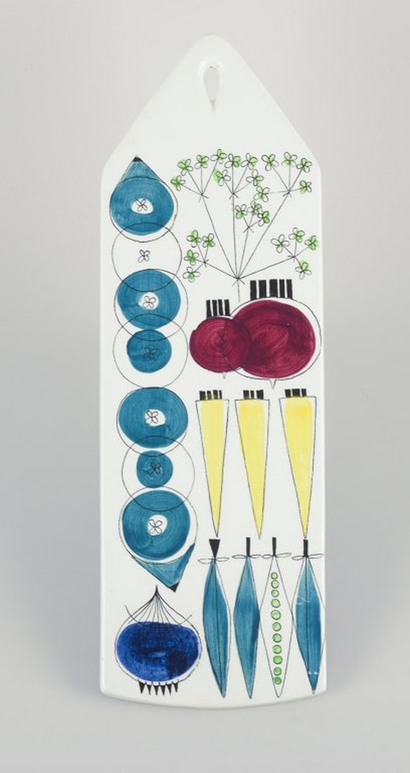 Marianne Westman for Rorstrand, Sweden. Large oval 'Picknick' cutting board in glazed porcelain. - 2