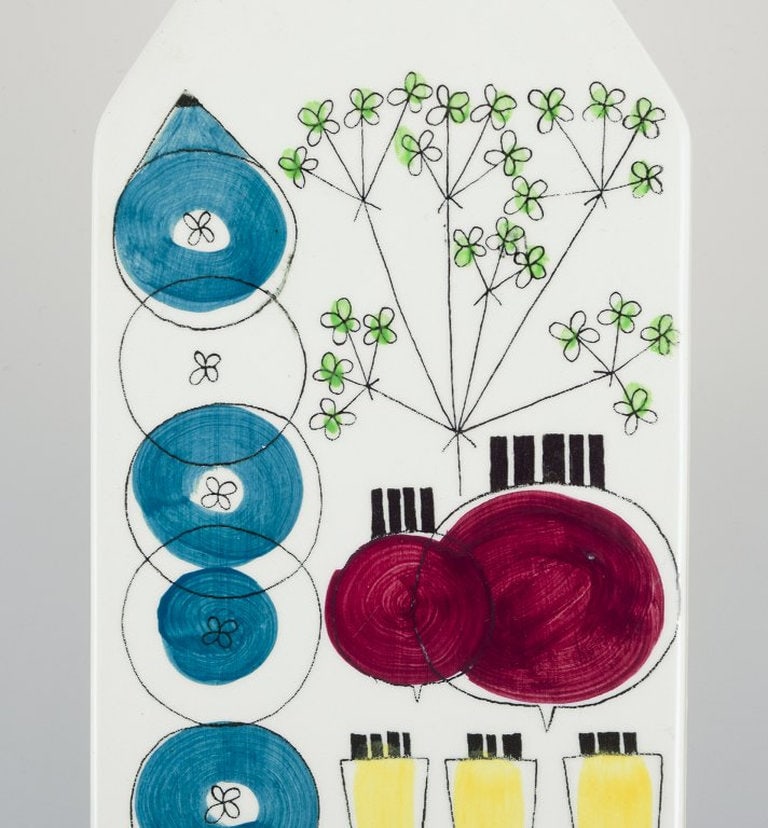 Marianne Westman for Rorstrand, Sweden. Large oval 'Picknick' cutting board in glazed porcelain. - 4
